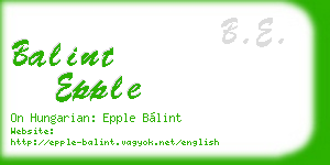 balint epple business card